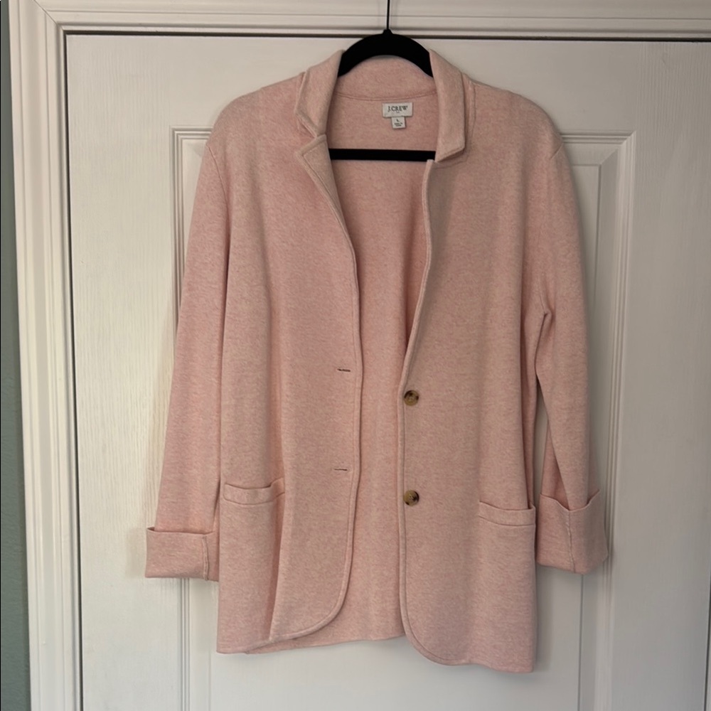 J. Crew Women’s Pink Blazer, Classic Lapel, Relaxed Fit